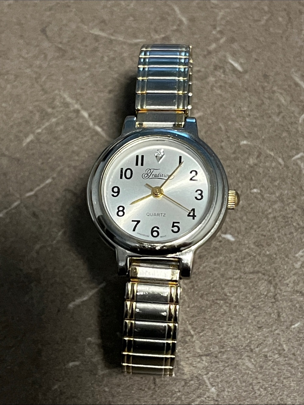Ladies Tradition Two-Tone Women's Quartz Watch- Silver & Gold tone-needs battery